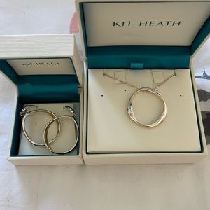 Kit Heath ladies sterling silver necklace & earring set